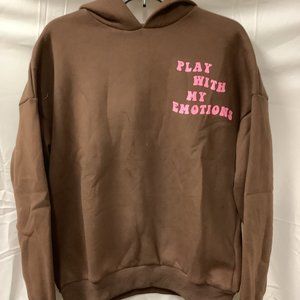 Edikted Womens Brown Play With My Emotions Long Sleeve Pullover Hoodie Size S